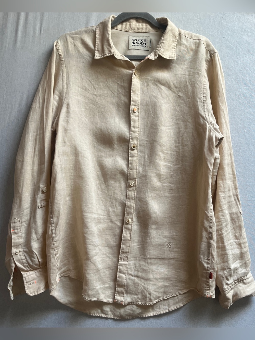 Scotch and Soda Mens 100% Linen Long Sleeve Button Down Shirt Size S